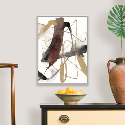 Burgundy Interjection II by Jennifer Goldberger - Painting on Canvas