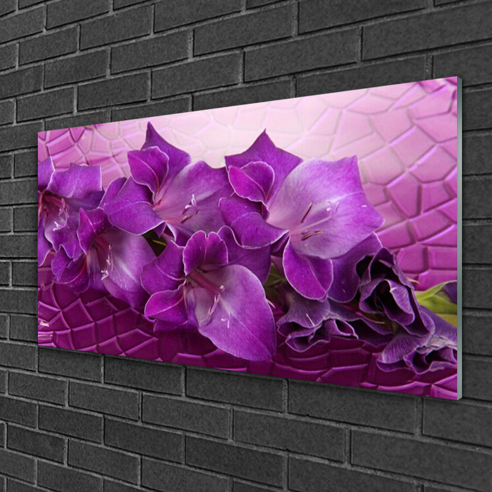 Glasbild Blumen Floral