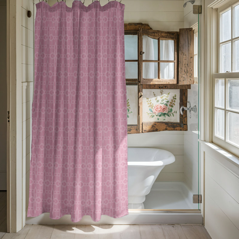 Rideau de douche 1 pièce Sparkle, Rose, H 74 po x l 71 po