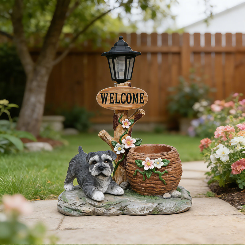 Statue jardinière Schnauzer