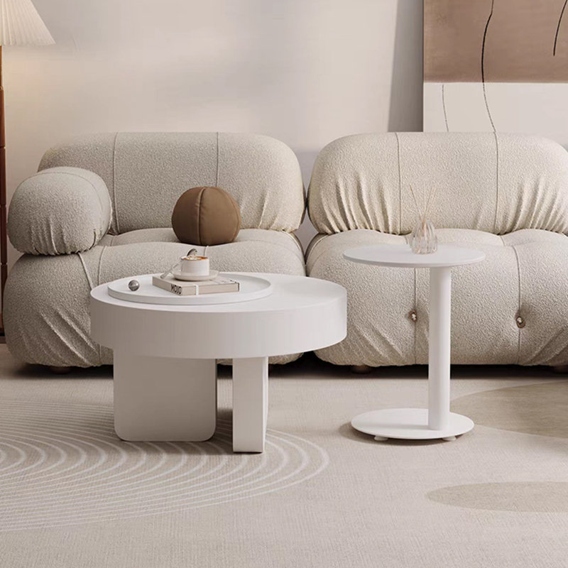 Table basse moderne de style crème, H 15,74 po x L 29,52 po x l 29,52 po
