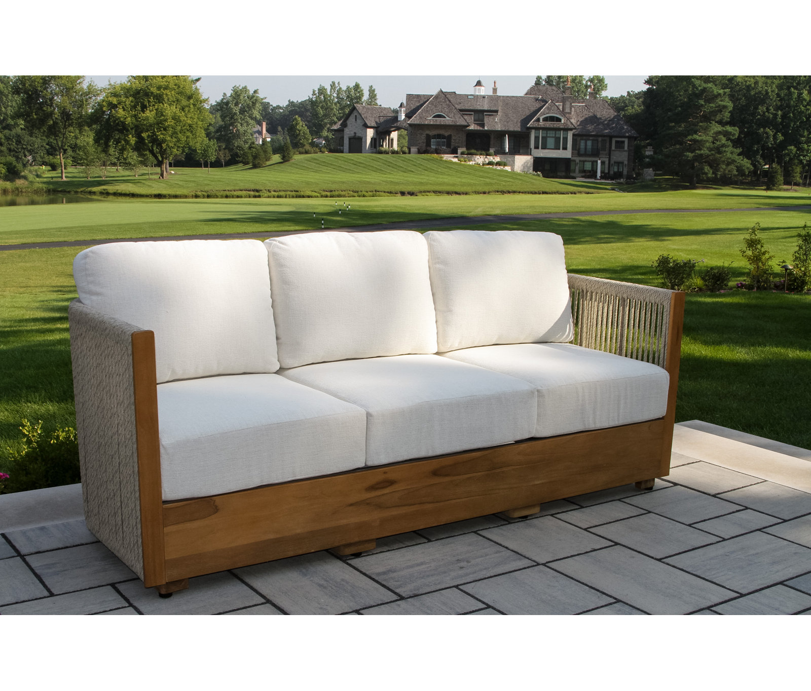 Aniston 82" Sunbrella® Patio Sofa, Ivory