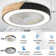 19.7" Modern Flush Mount Ceiling Fans With LED Light Dimmable Low Profile Ceiling Fans with Light