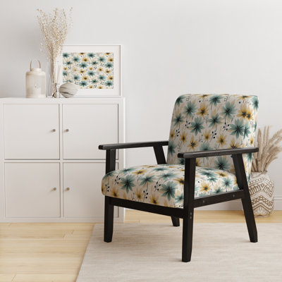 Fauteuil d'appoint rembourré Teal & Beige