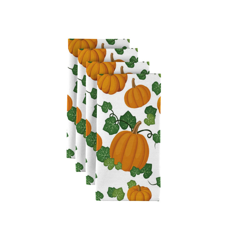 Polyester Floral Square Napkin, White