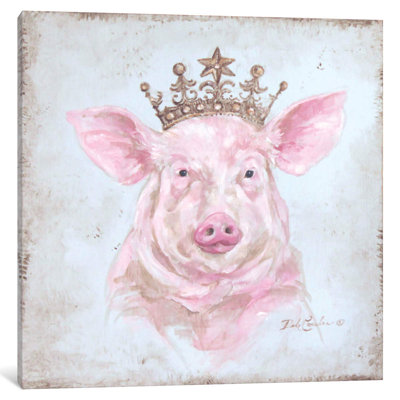 Crowned Pig by Debi Coules - Painting on Canvas