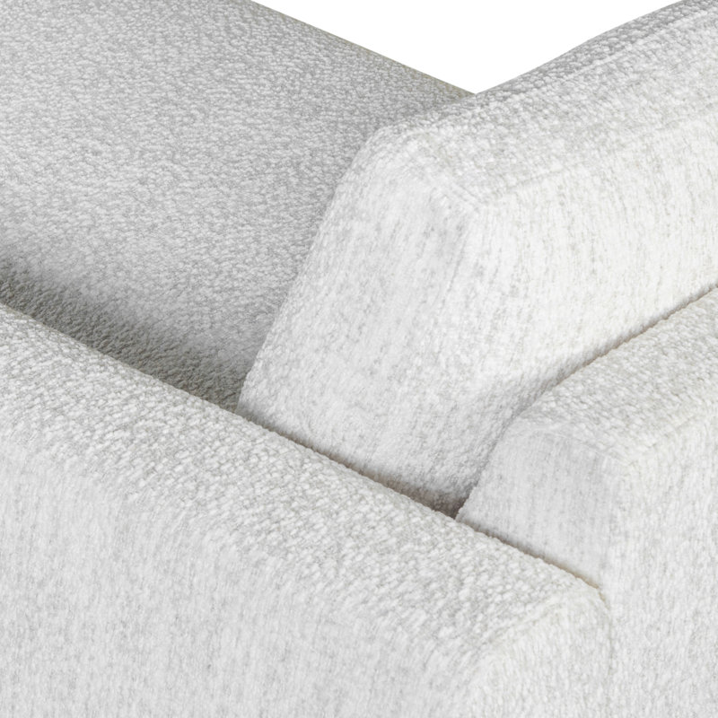 Couvercle de 123 po Canapé modulaire avec accoudoirs arrondis, Polyester blanc, Orienté à droite