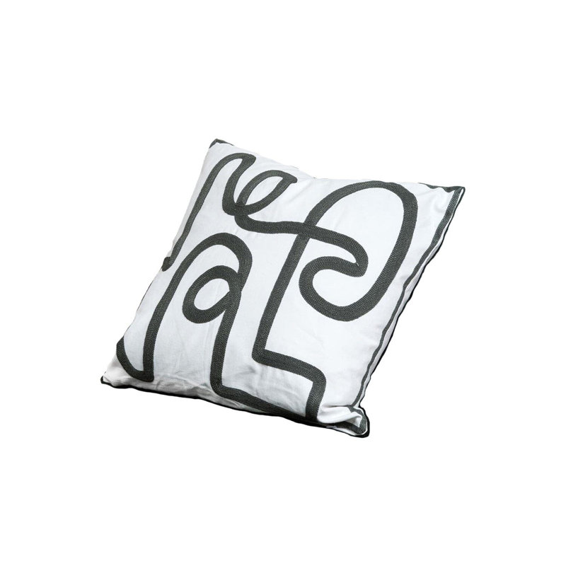 Bortola Abstract Square Euro Cushion Cover, Green