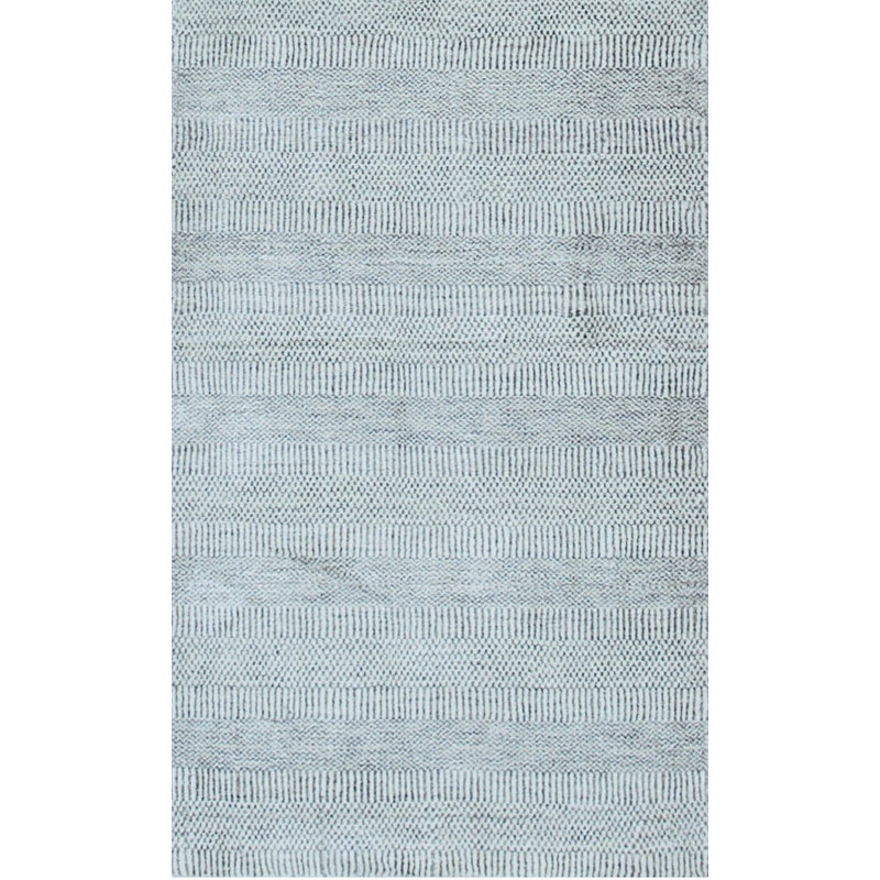 Tapis ivoire en laine noué à la main à motif géométrique moderne à motif géométrique tissé à la main, 2 pi x 4 pi