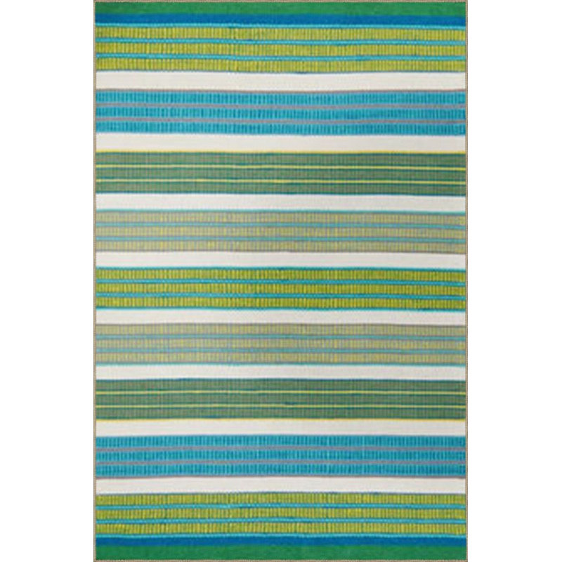 Tapis tissé à rayures vertes, Sous-tapis rectangulaire de 3 pi 3 po x 4 pi 11 po