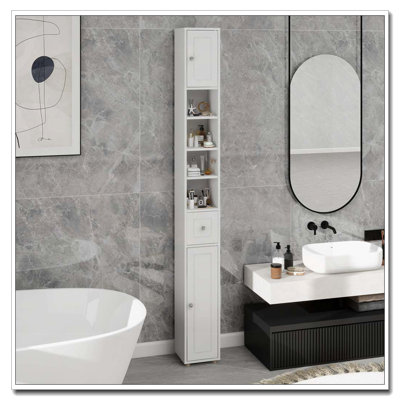 Slim Bathroom Storage Cabinet with Drawers