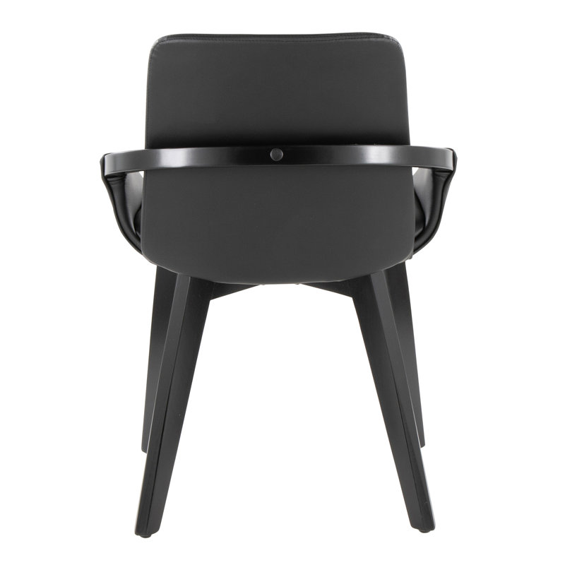Chaise en bambou et similicuir 1pc, Noir