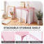 Ensemble de 4 tablettes de rangement empilables en métal rose, 10 x 11 x 12 pouces-134589385