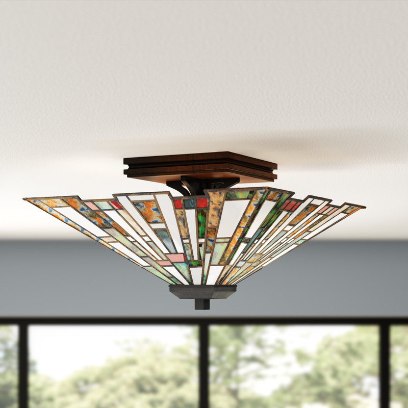 LosPalmos Glass Semi Flush Mount