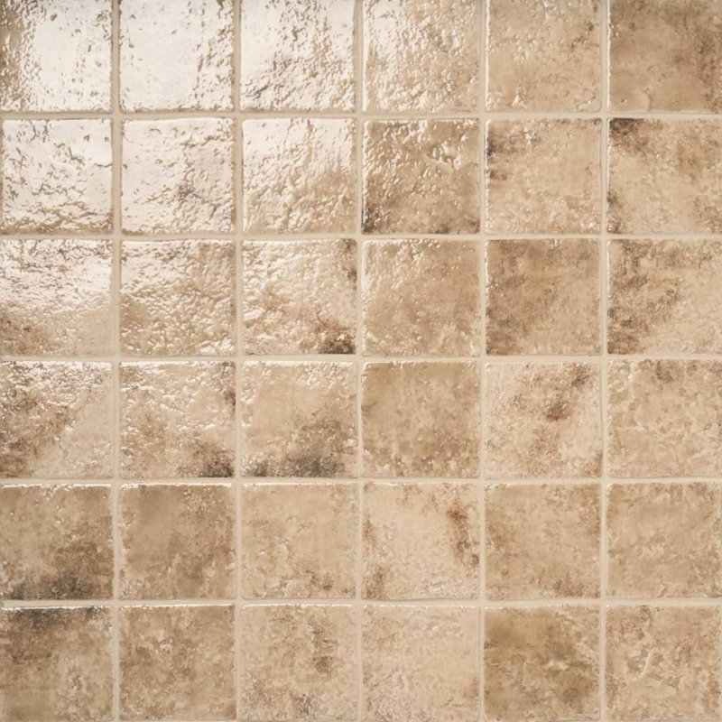 Luna 4.72 In. X 4.72 In. Glossy Textured Porcelain Floor And Wall Tile (4.48 Sq. Ft. / Case), Sand Beige