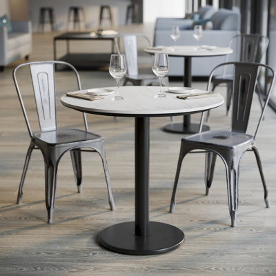 Round Commercial Seamless Surface Tabletop with Table Height Base