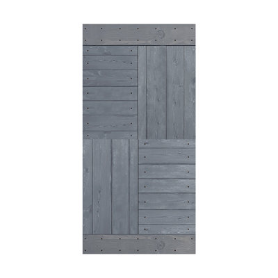 Porte de grange coulissante de style S brevetée sans quincaillerie d'installation (dalle de porte seulement) - Assemblage requis
