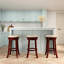 Tabouret de bar de 30 po avec siège couleur cerise et tissu, pivot confortable, fabrication en bois franc, tabouret de cuisine convenant à la cuisine, finition cerisier, bois franc,-509470593