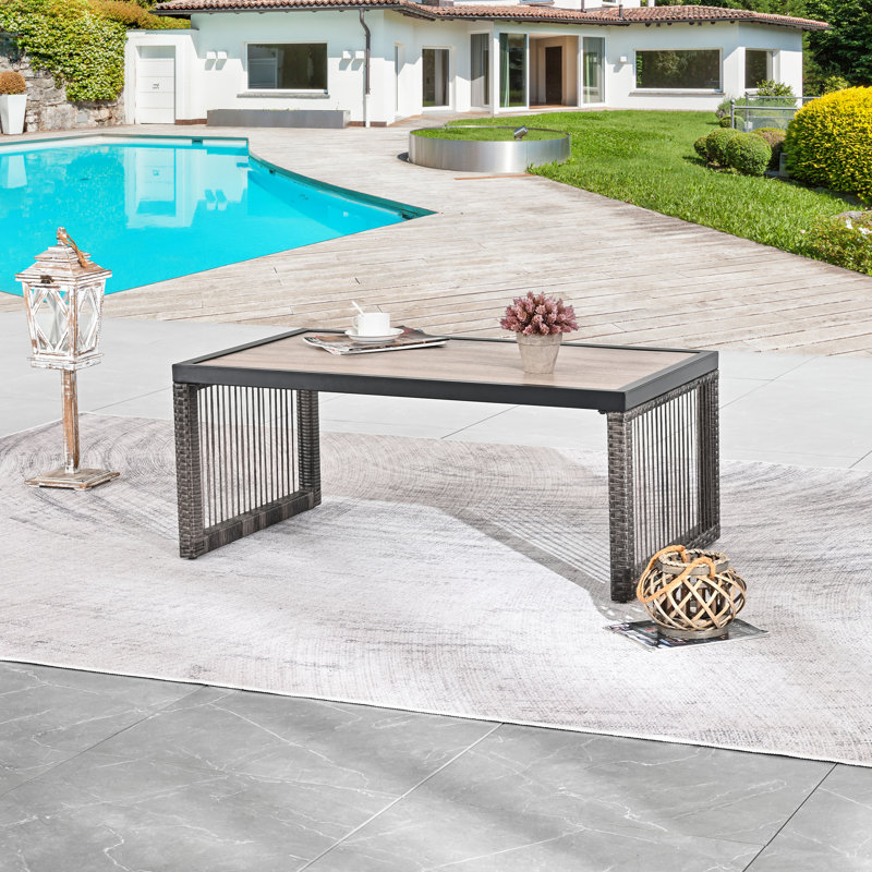 Adelena Rectangular Wicker Outdoor Coffee Table , 42.5'' in. W 24.80'' in. D