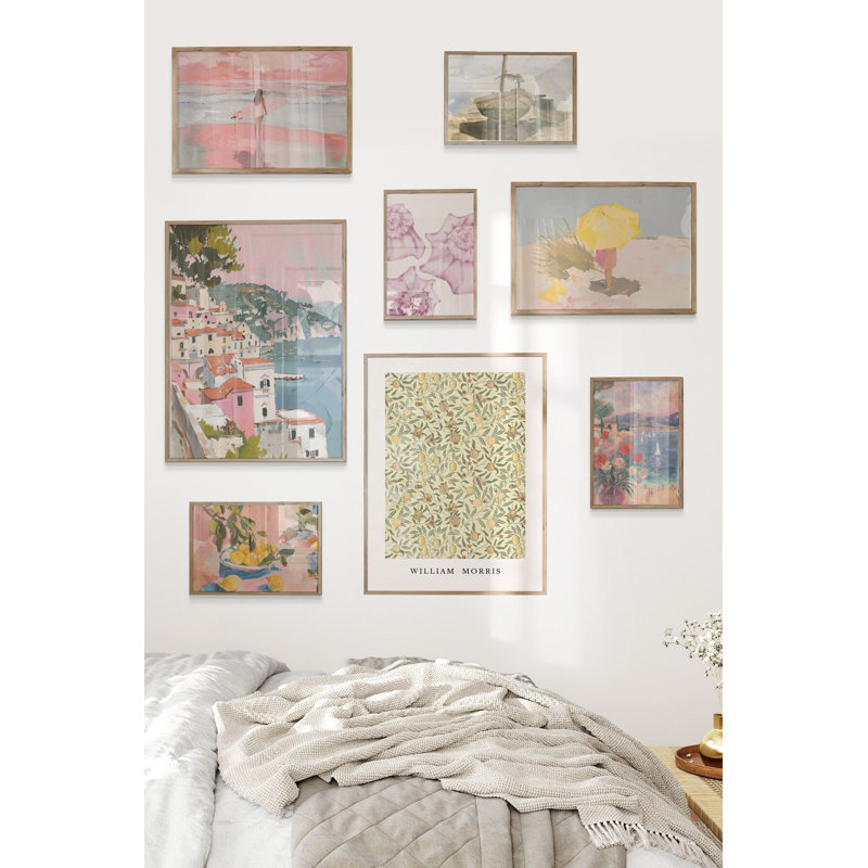 Peinture décorative encadrée (8 pièces), Brun