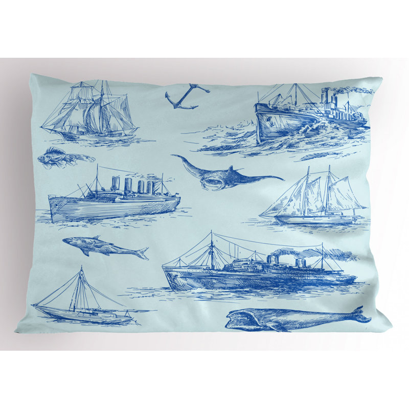 Shark Polyester Sham Set, Queen