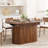 55.11"-70.86" Extendable Dining Table, With Striped Legs For Living Room & Kitchen(Walnut)-1065570438-1065570433