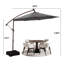 Parasol de terrasse solaire à DEL 10 pi avec base, parasol extérieur en porte-à-faux décalé-269160968