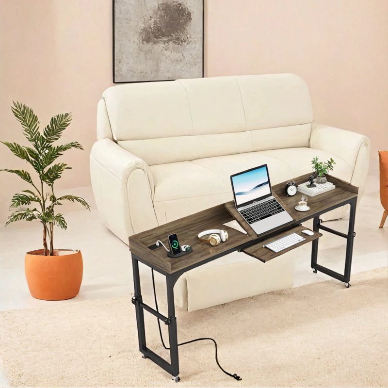 Height-adjustable Wheeled Bedside Table