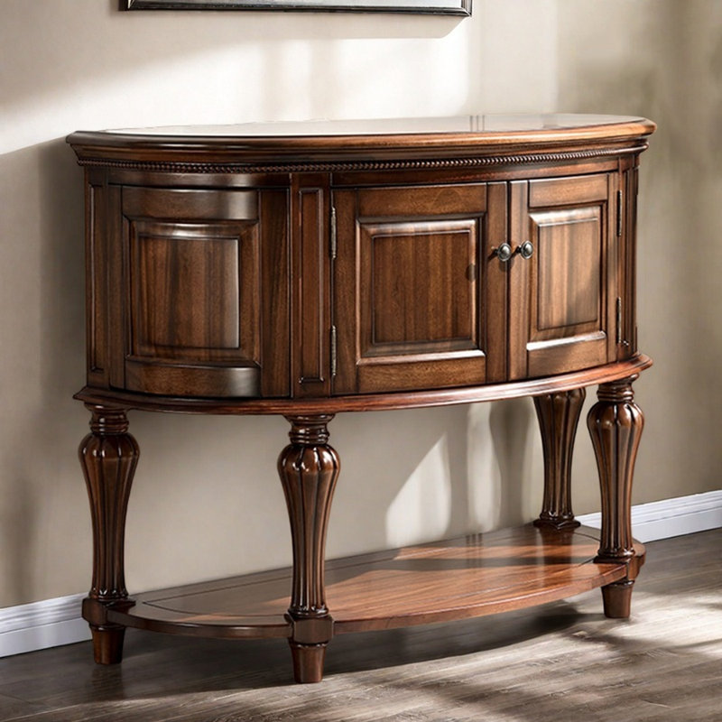 Buffet demi-cercle rétro en bois massif