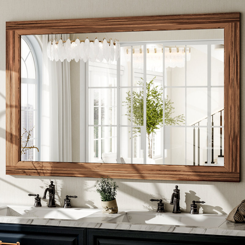 Miroir mural imperméable, 40 po x 30 po , Brun