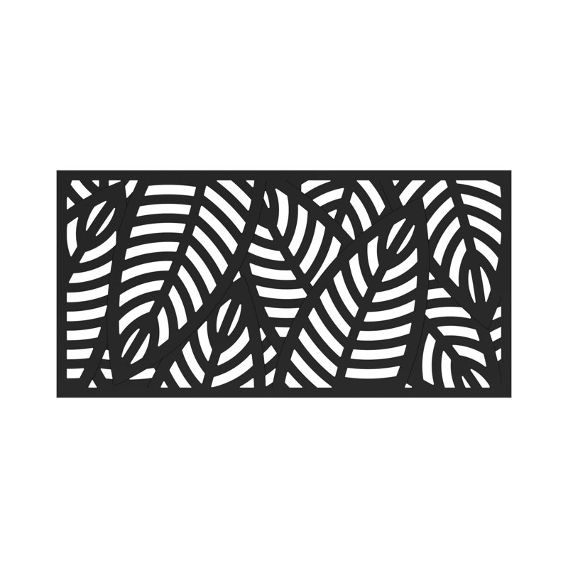 Paravent Sanibel, H 24 po x l 68 po x P 0,3 po, Noir