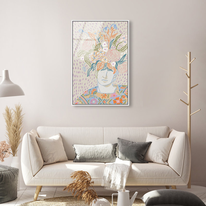 Flourishing Print by Oliver Gal, 55"H x 37"W, White Floater Frame