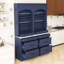 Ensemble de 2 grands garde-manger autoportants avec tablette réglable, plateau en faux marbre et tiroirs-509686592-506937492
