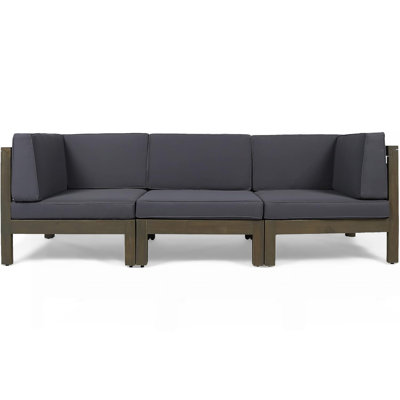 3-PIECE SOFA SET, DARK GREY