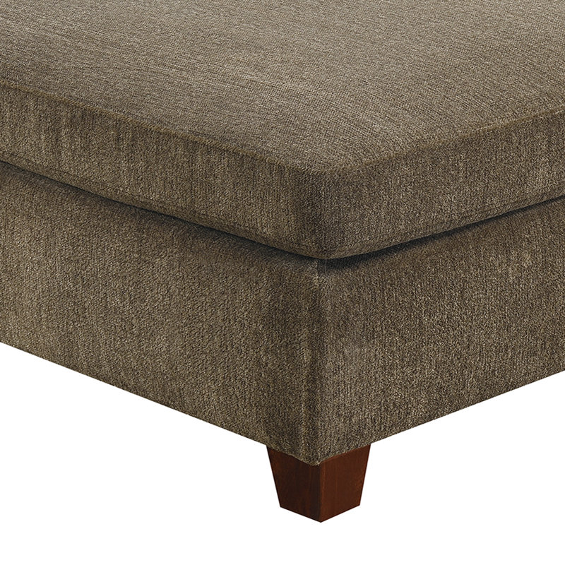 Square Chenille Cocktail Ottoman, Tan