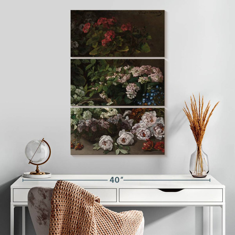 Harnek fleurs printanières 1864, H 32 po x l 20 po
