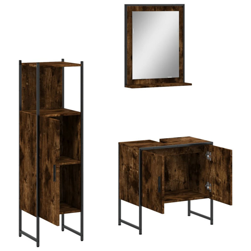 Abdulwahhab Bathroom Furniture Suite, Smoked Oak