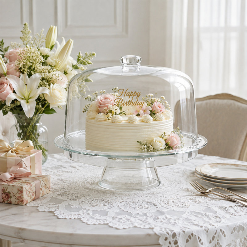 Présentoir à gâteau transparent 6-en-1 Clear