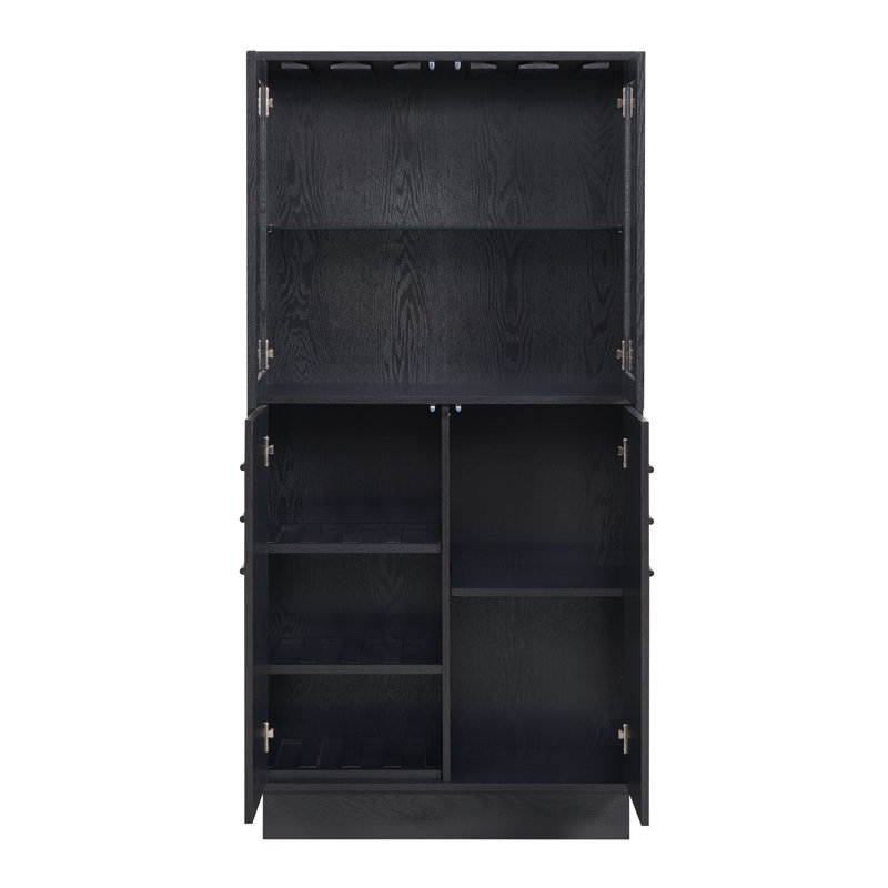Bernest 31.5" Bar Cabinet, Black