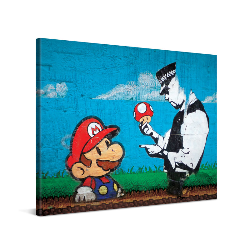 Mario Cop - No Frame Print on Canvas, 60cm H x 80cm W x 2cm D