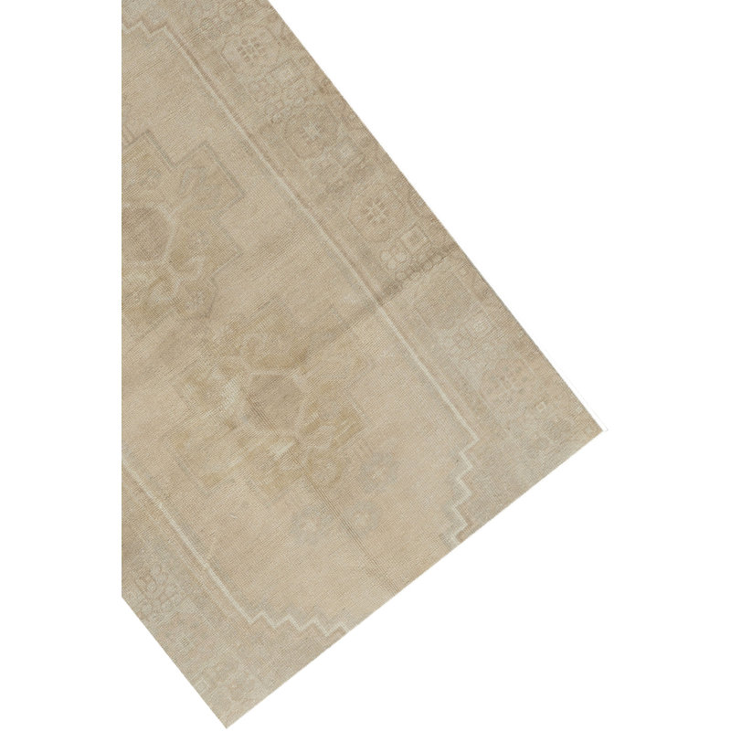 One-of-a-Kind 3'6 X 6'7 1940s Wool Area Rug in Ivory/Pale Camel/Taupe