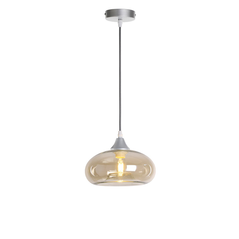 Aeyden 1 - Light Dome Pendant, Amber, Silver