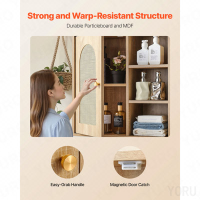 Vertical Space-Saving Wall Storage Cabinet, Multi-Layer Classified Organizer Cabinet for Bathroom & Laundry Room