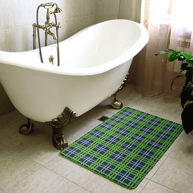 Tapis pour salle de bain Tampa Bay, l 21 po x L 34 po, Blue/Green/Black