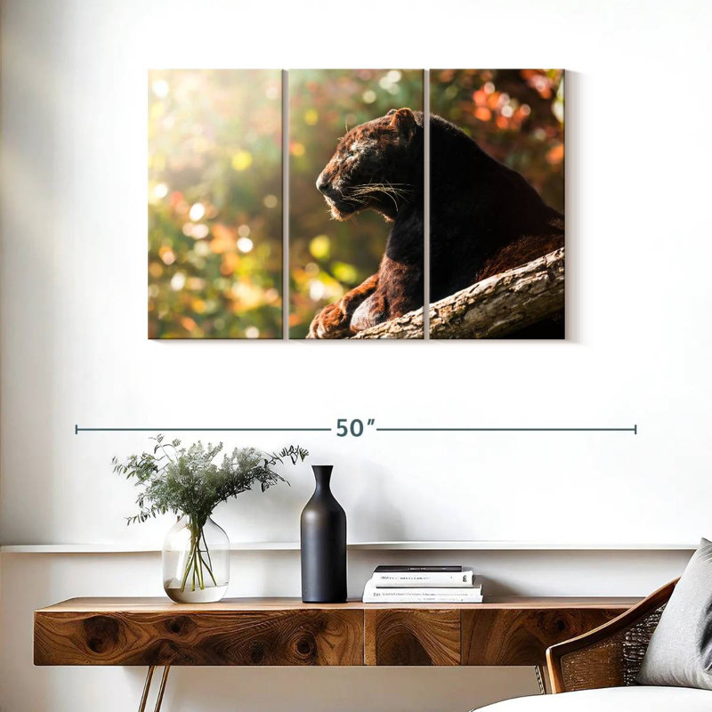 Brampt Resting Black Panther, 24" H x 38" W