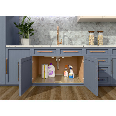 Almond Polymer Trim-to-Fit Drip Tray for 39" - 42" Sink Base Cabinets