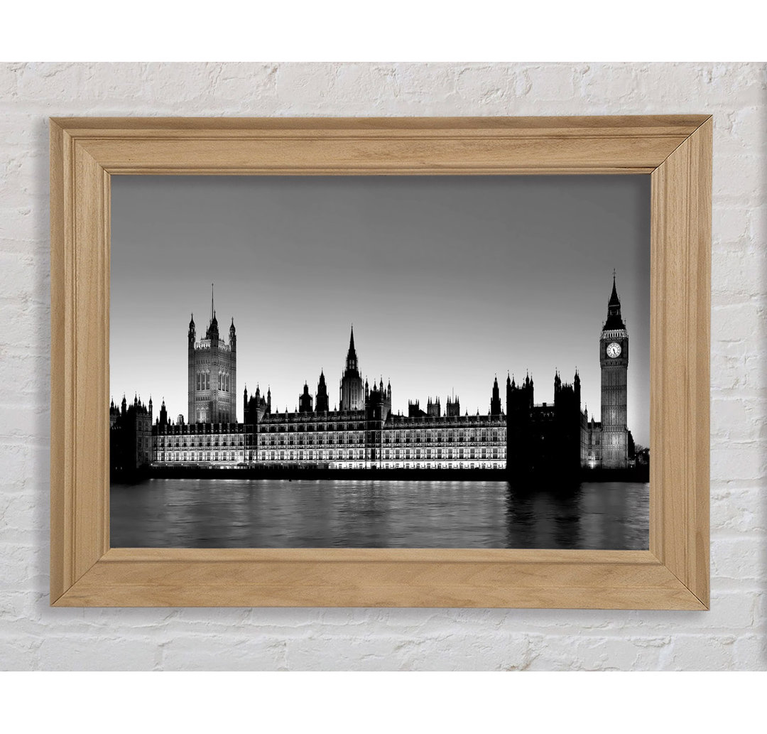 London Houses Of Parliament B & W - Druck