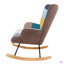 Chaise berçante en tissu Mid Century