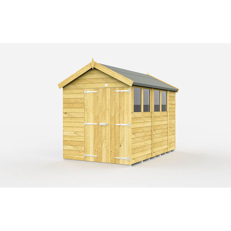 7ft x 11ft Apex Shed - Double Door with Windows