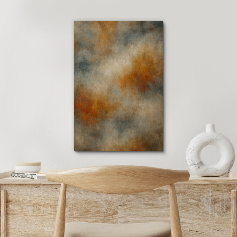 «Rustic Earth Tones Soft Warm Neutral Abstract Décor», reproduction d'art sur toile encadrée, H 24 po x l 16 po x P 1,5 po